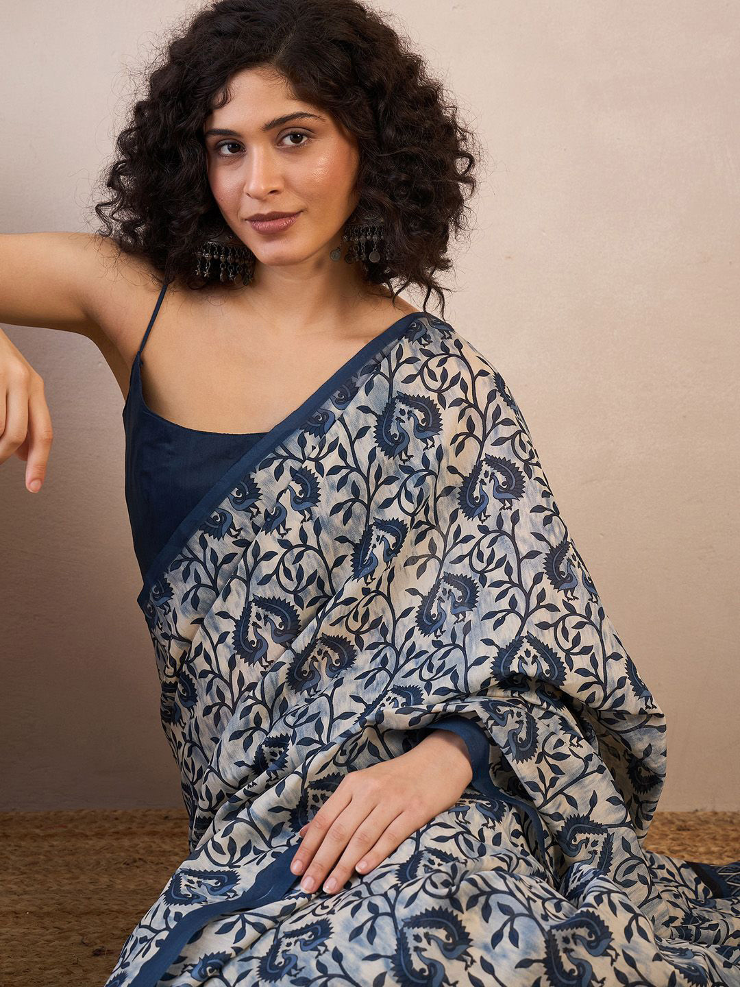 KALINI Ethnic Motifs Ready to Wear Dabu Saree