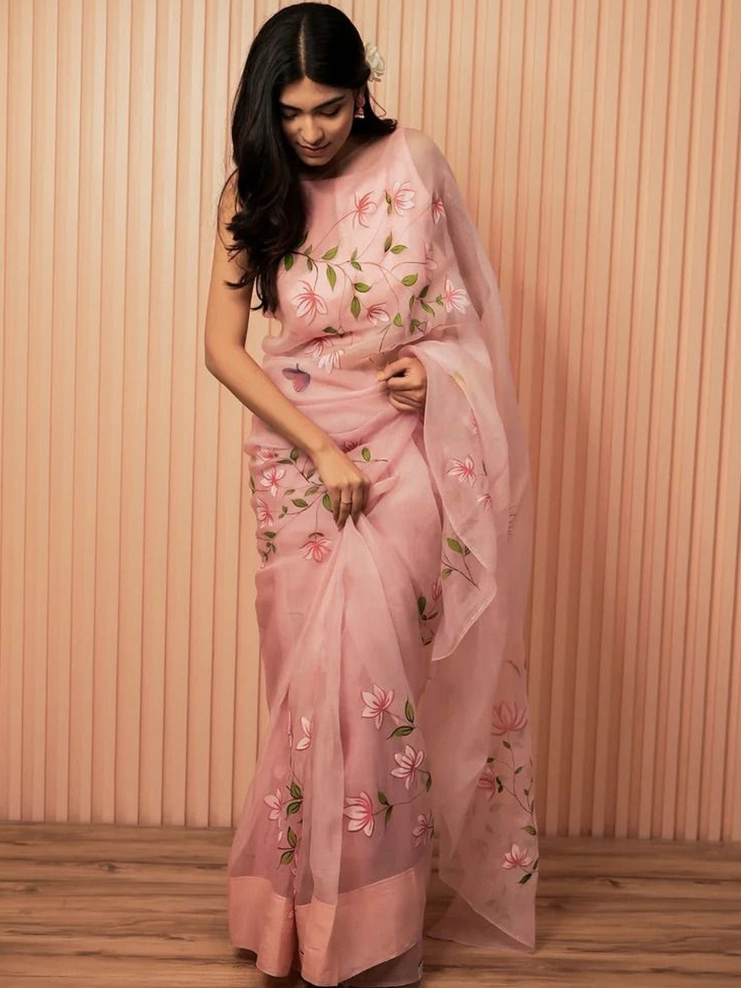 KALINI Floral Organza Saree