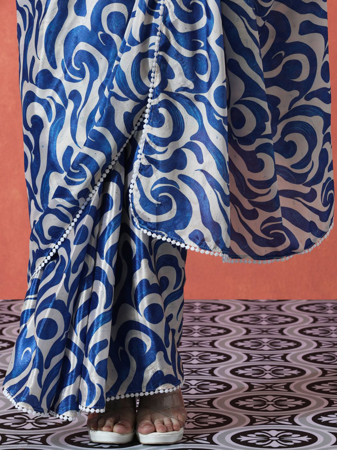 Sangria Satin Digital Printed Ready to wear Saree