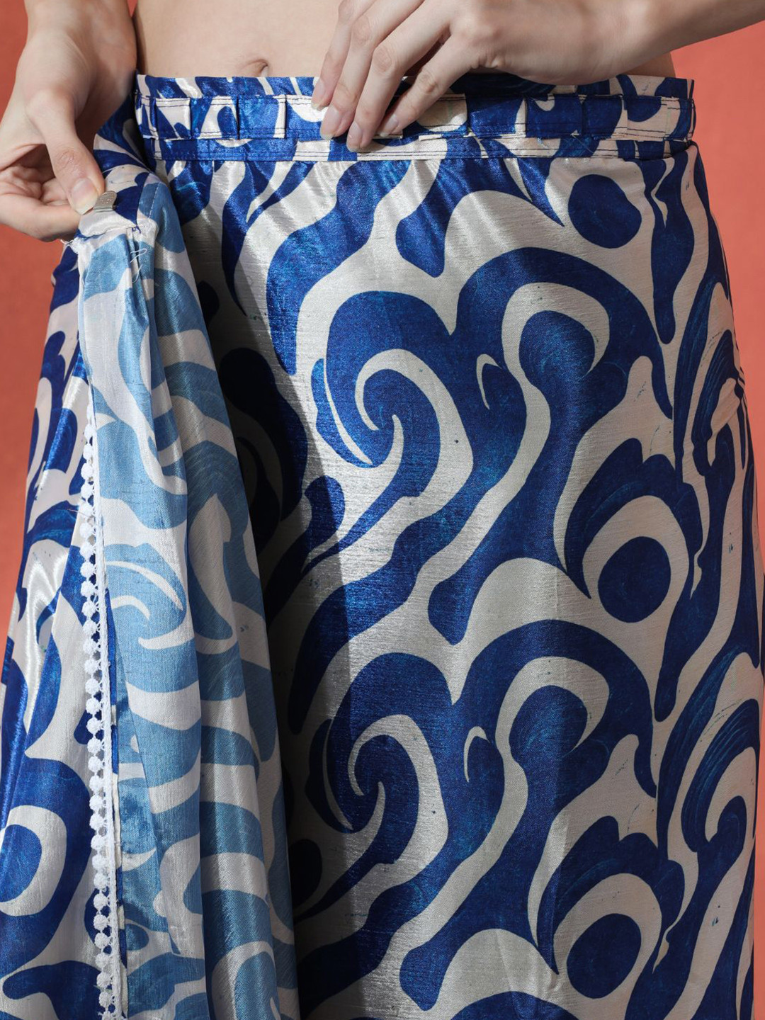 Sangria Satin Digital Printed Ready to wear Saree