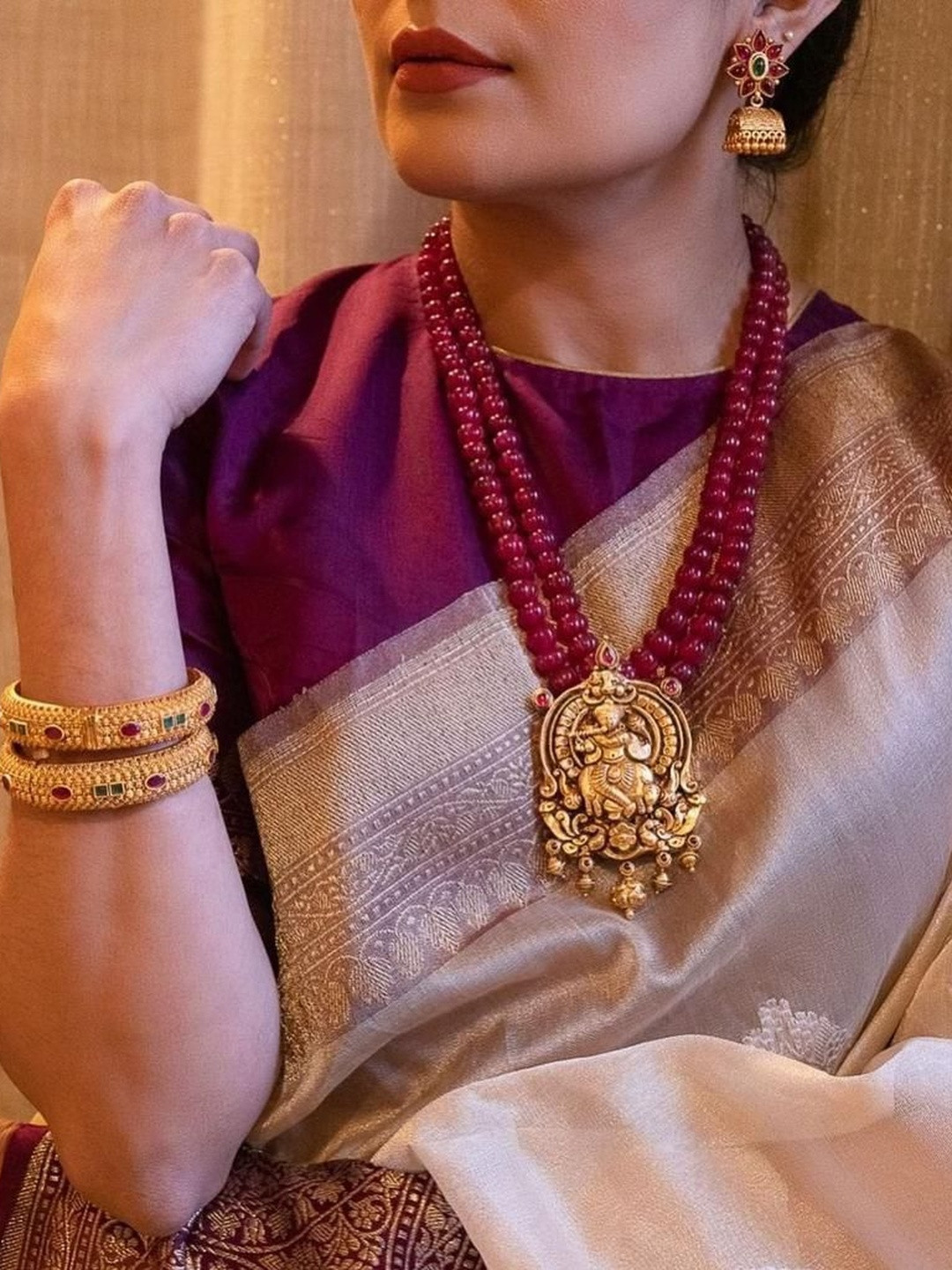 MISHRI TEX FAB Ethnic Motifs Zari Art Silk Kanjeevaram Saree