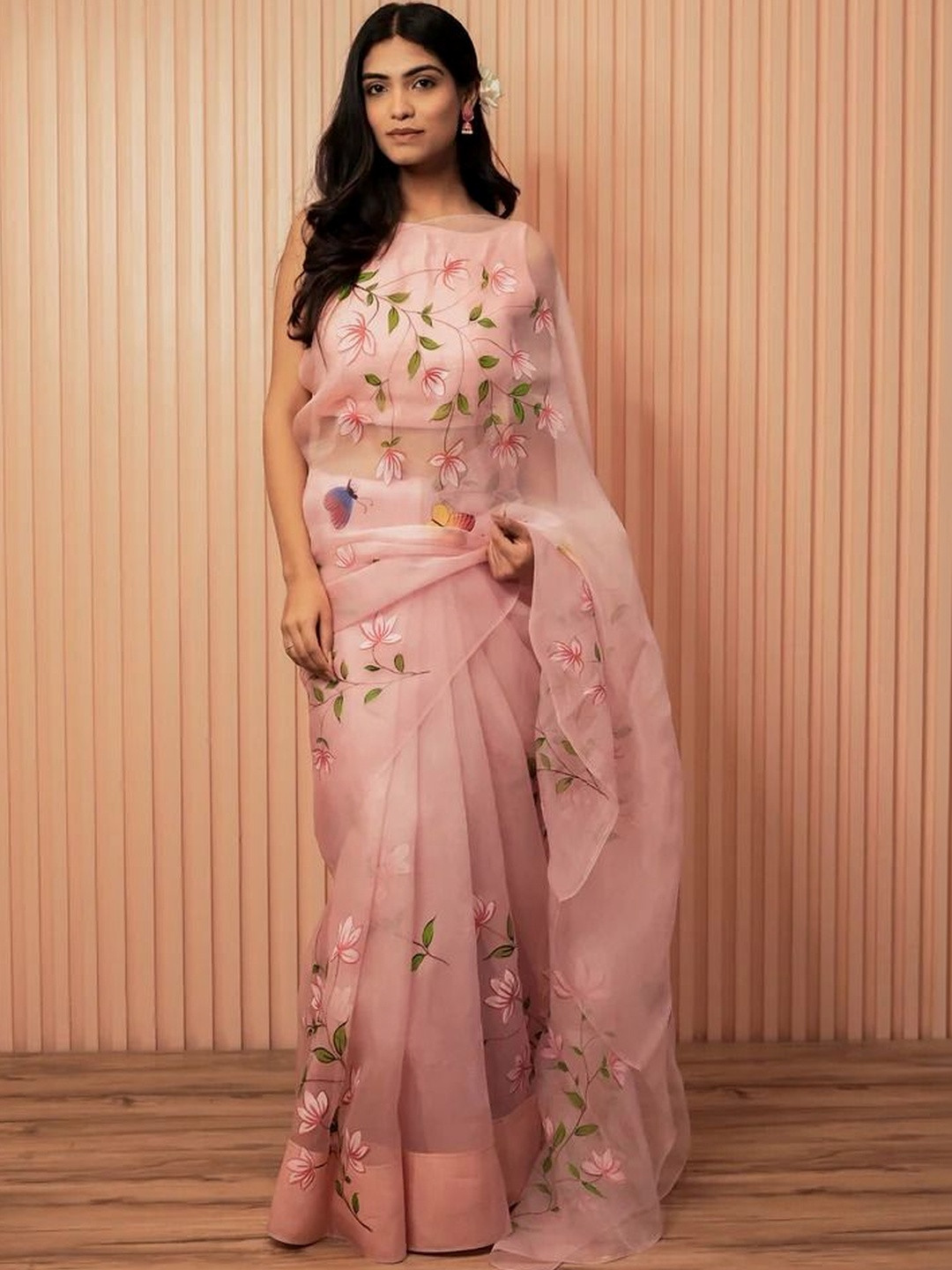 KALINI Floral Organza Saree