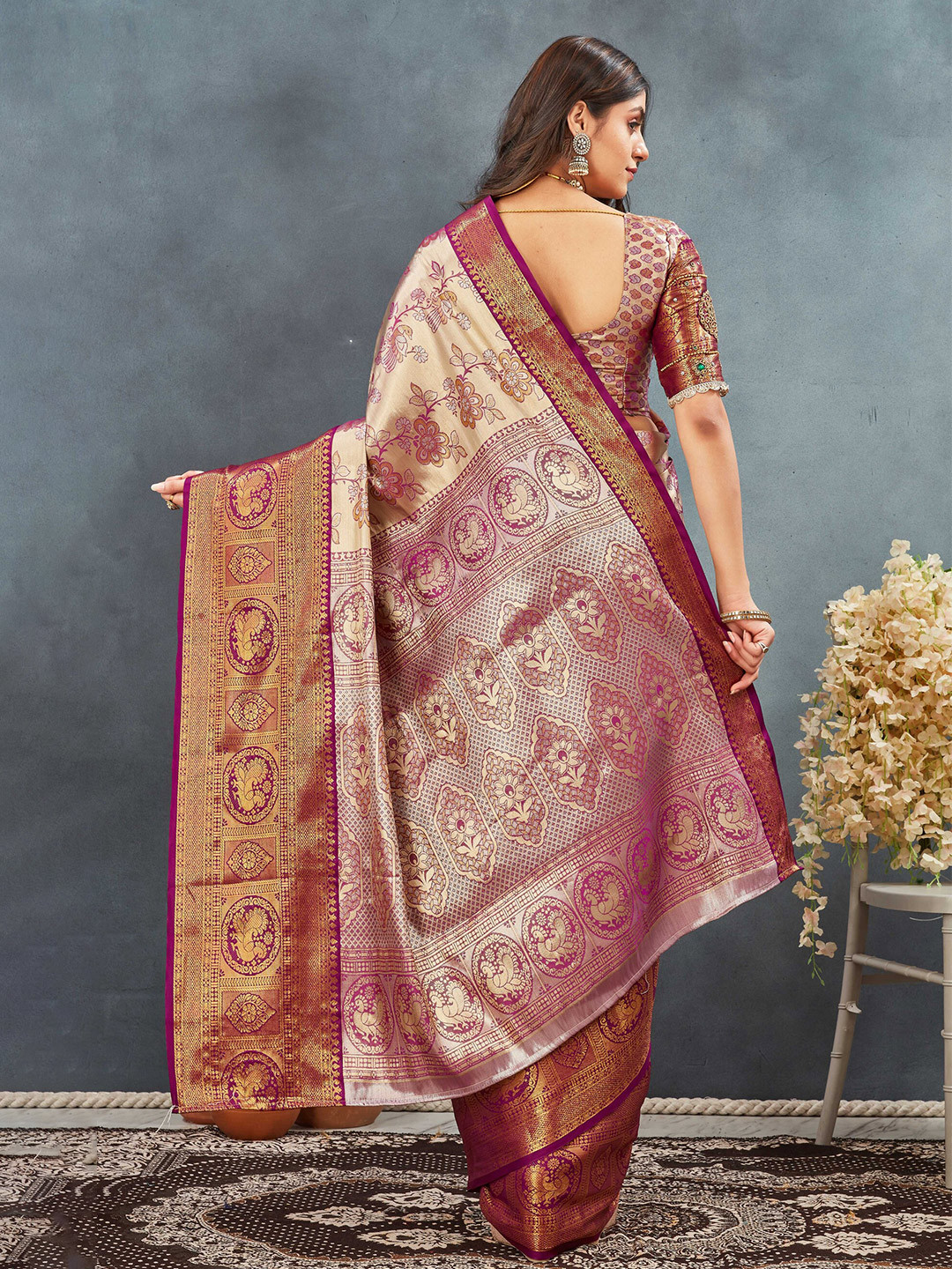 Tankori Woven Design Zari  Dharmavaram Saree