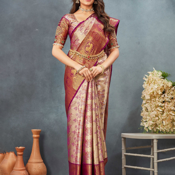 Tankori Woven Design Zari Dharmavaram Saree