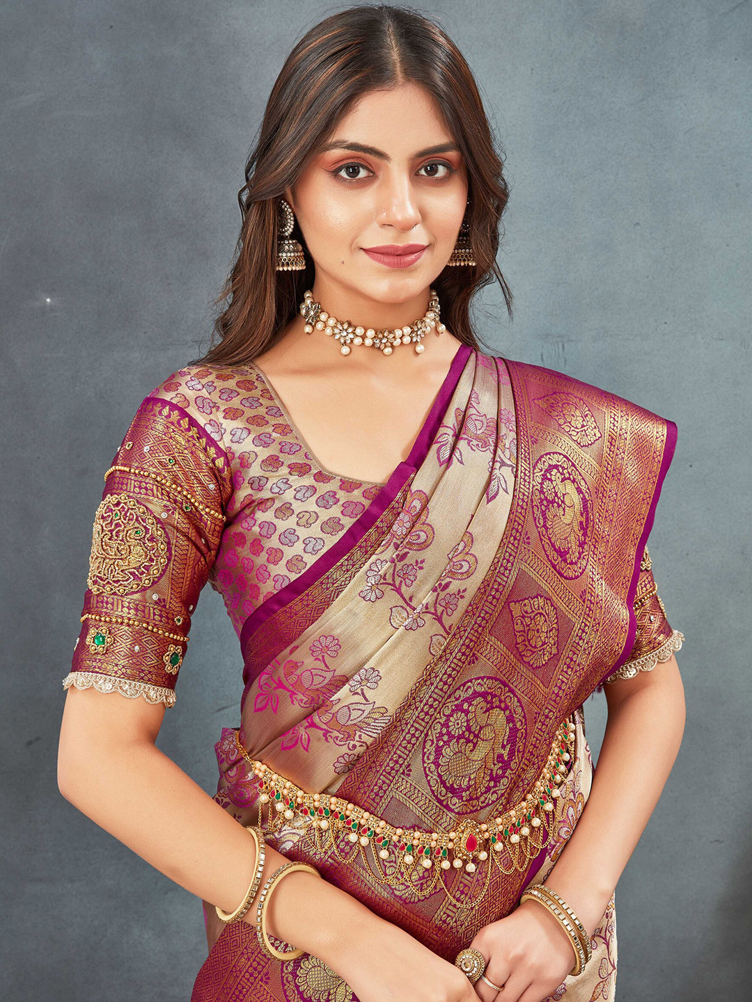 Tankori Woven Design Zari  Dharmavaram Saree
